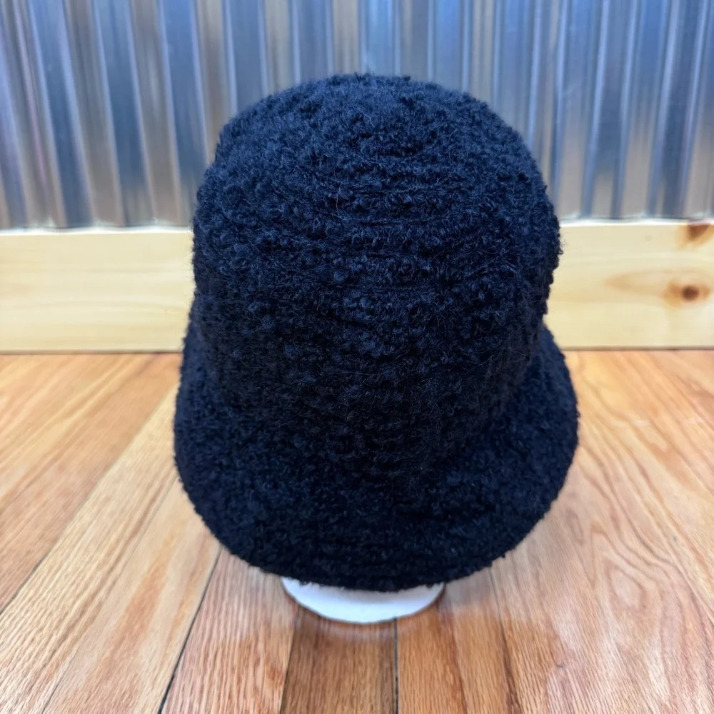 Vintage Liz Claiborne Textured Tweed Black Bucket Hat